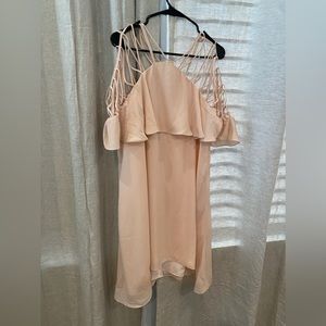 Peach multi shoulder strap dress. M